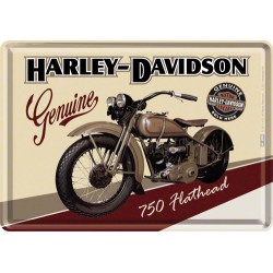 Placa metalica - Harley Davidson Flathead - 10x14 cm